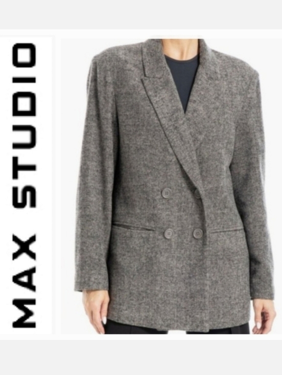 Max Studio Jackets & Blazers - Max Studio London Gray Tweed Double Breasted Blazer Jacket sz 3X NWT